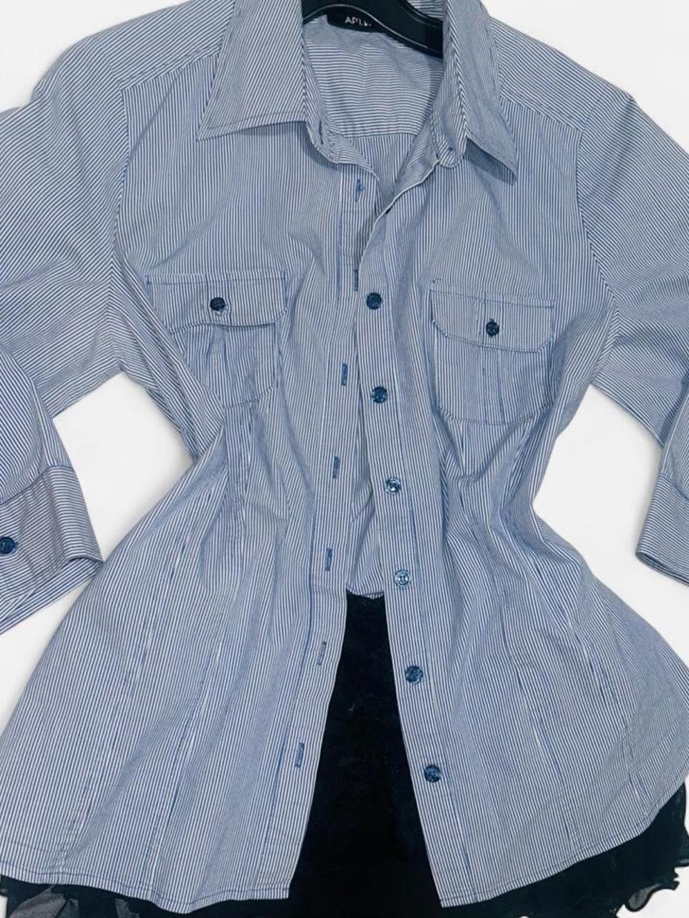 Apt. 9 Blue Pinstripe Dress Shirt